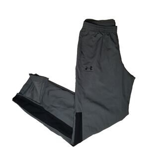 Under Armour Pants Mens Large Gray Windbreaker Track Mesh Lined